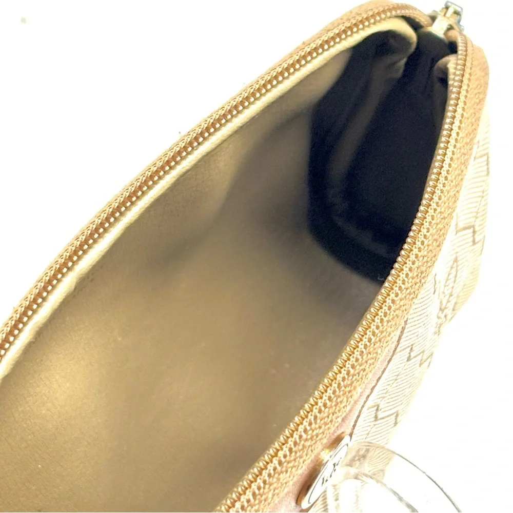 Authentic 1990s CHRISTIAN DIOR Brown Honeycomb Clutch Pouch Cosmetics Bag France